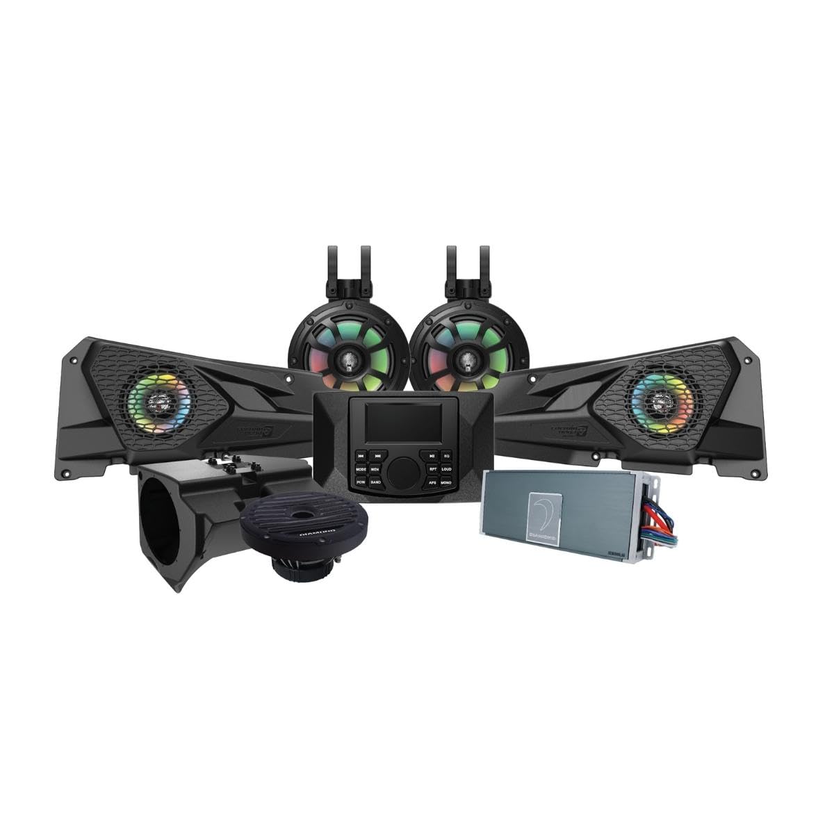 6.5-Inch All-Weather Coaxial Speakers with 6-Channel Amplifier