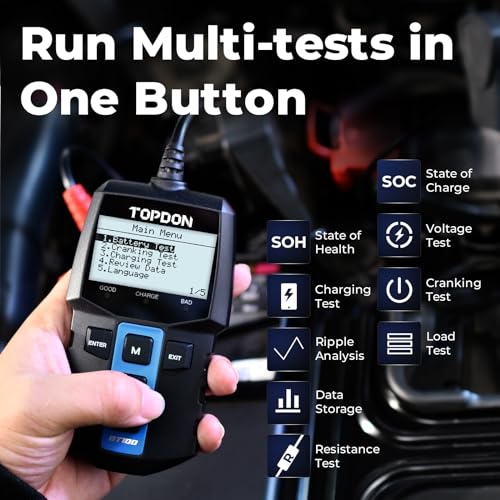 12V Digital Car Battery Load Tester and Charging System Analyzer