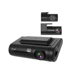 4K Triple-Lens Dash Camera with 2K Rear and Interior Recording