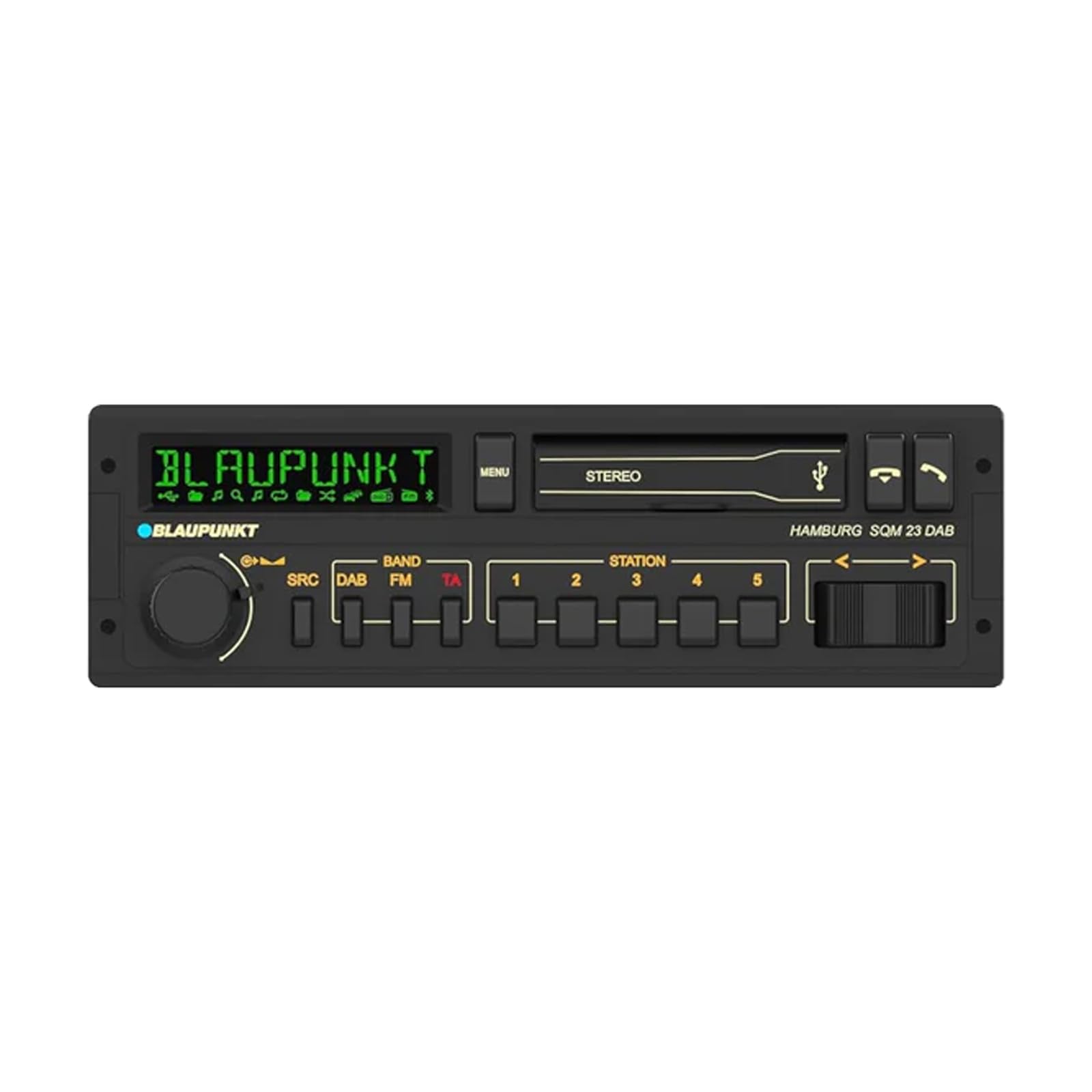 Single DIN Bluetooth Stereo Receiver with 5-Channel Amplifier 10-Inch Subwoofer and 6-Inch Speakers