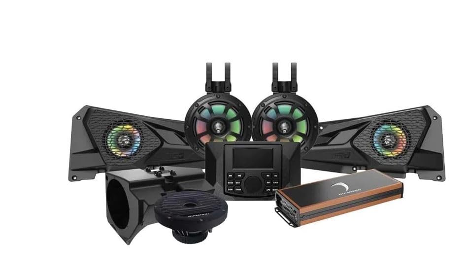 6.5-Inch All-Weather Coaxial Speakers with 5-Channel Amplifier