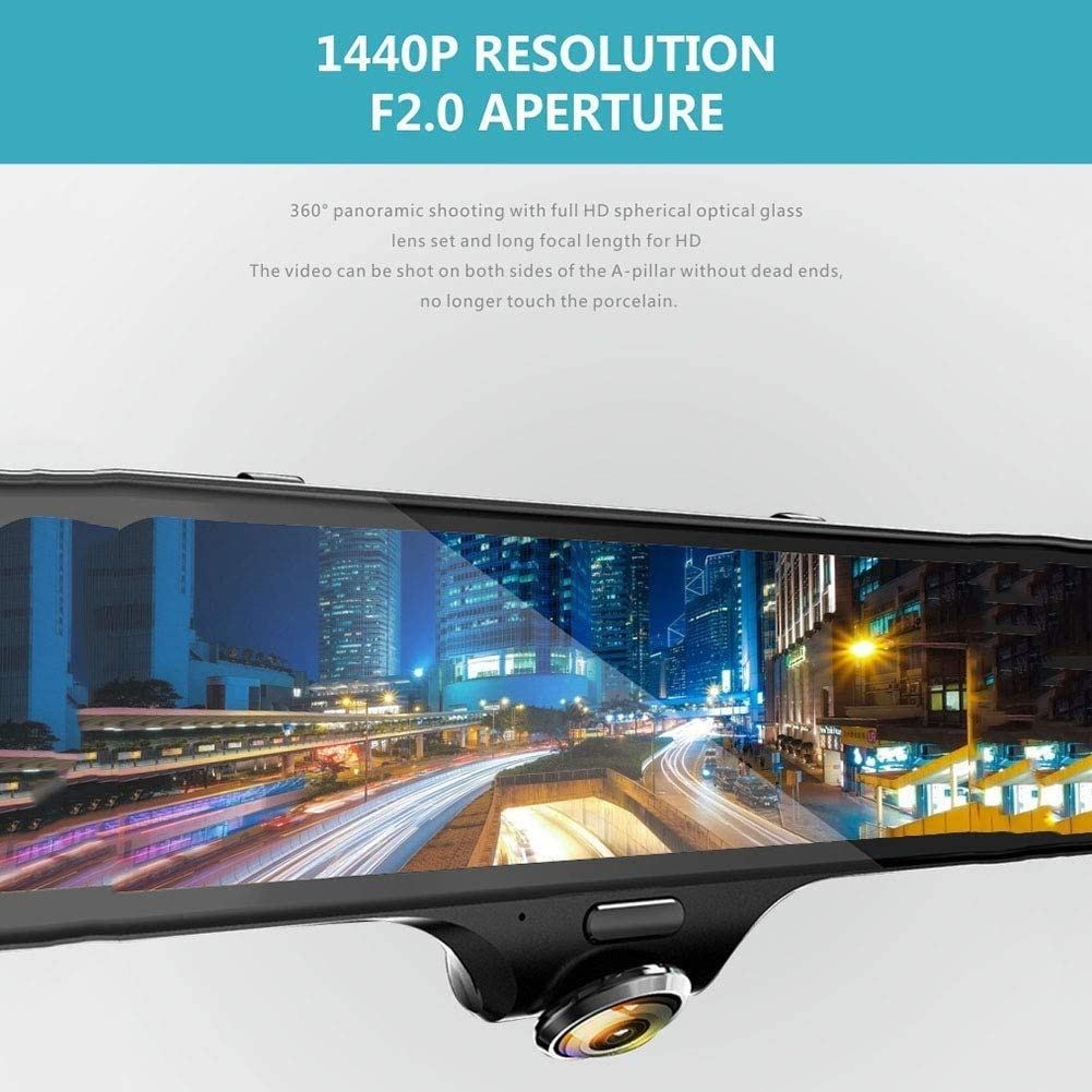 10-Inch 1080P 360° Dual-Lens Dash Camera with GPS and Parking Monitor