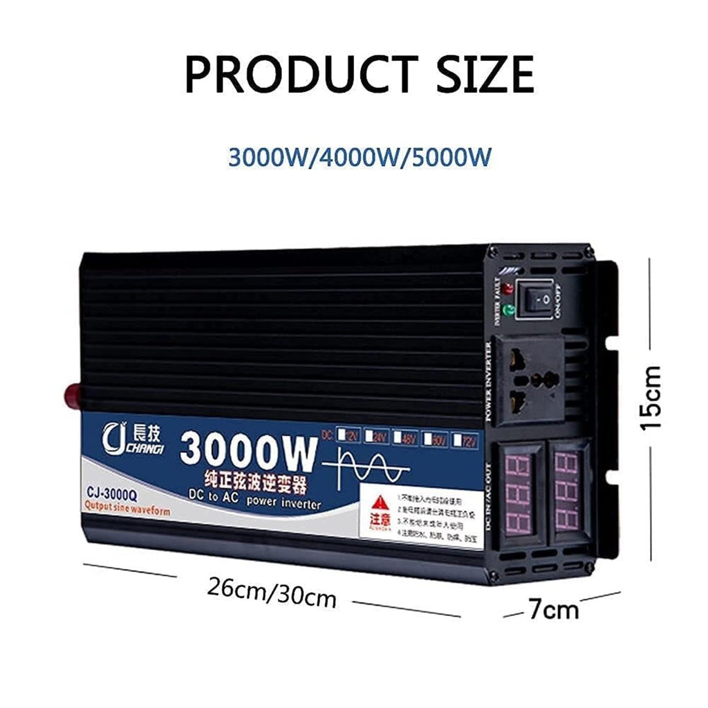 Pure Sine Wave Power Inverter 12V 24V 48V 60V to 110V 220V