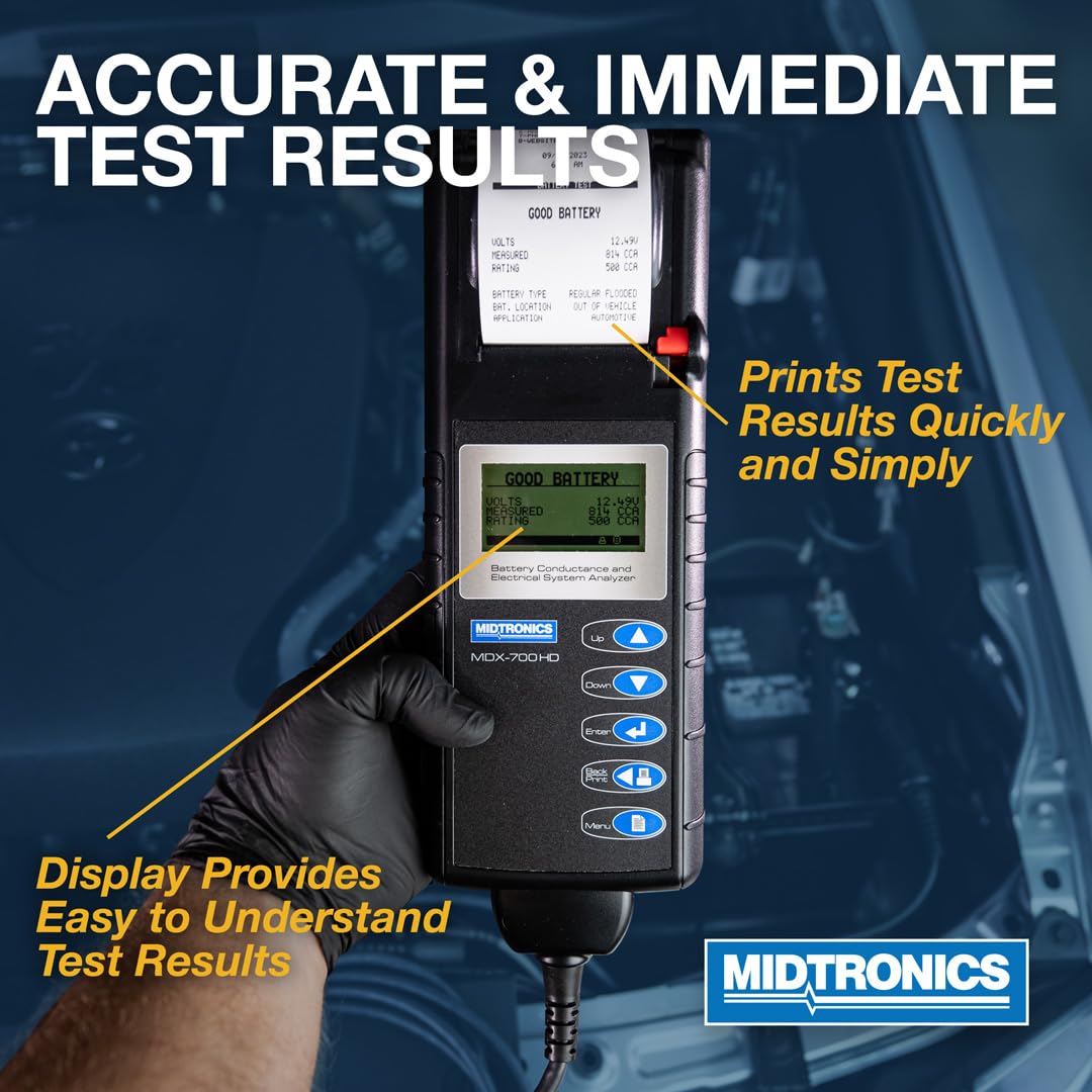 6V 12V Heavy-Duty Battery and Electrical System Analyzer with Printer