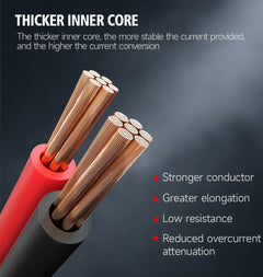 1 Gauge 30FT 900A Heavy-Duty Jumper Cables with Carrying Bag