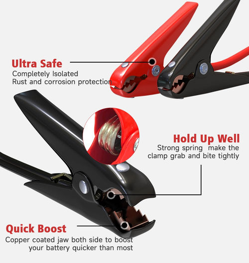 1 Gauge 30FT 900A Heavy-Duty Jumper Cables with Carrying Bag