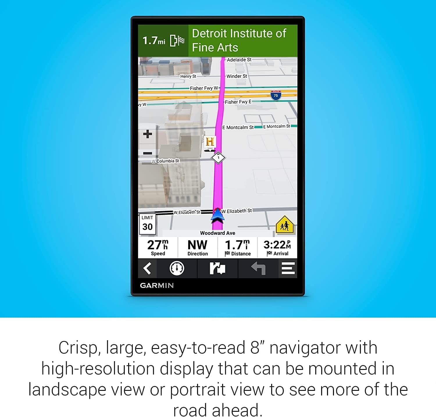 8 Inch Car GPS Navigator with Wireless Backup Camera
