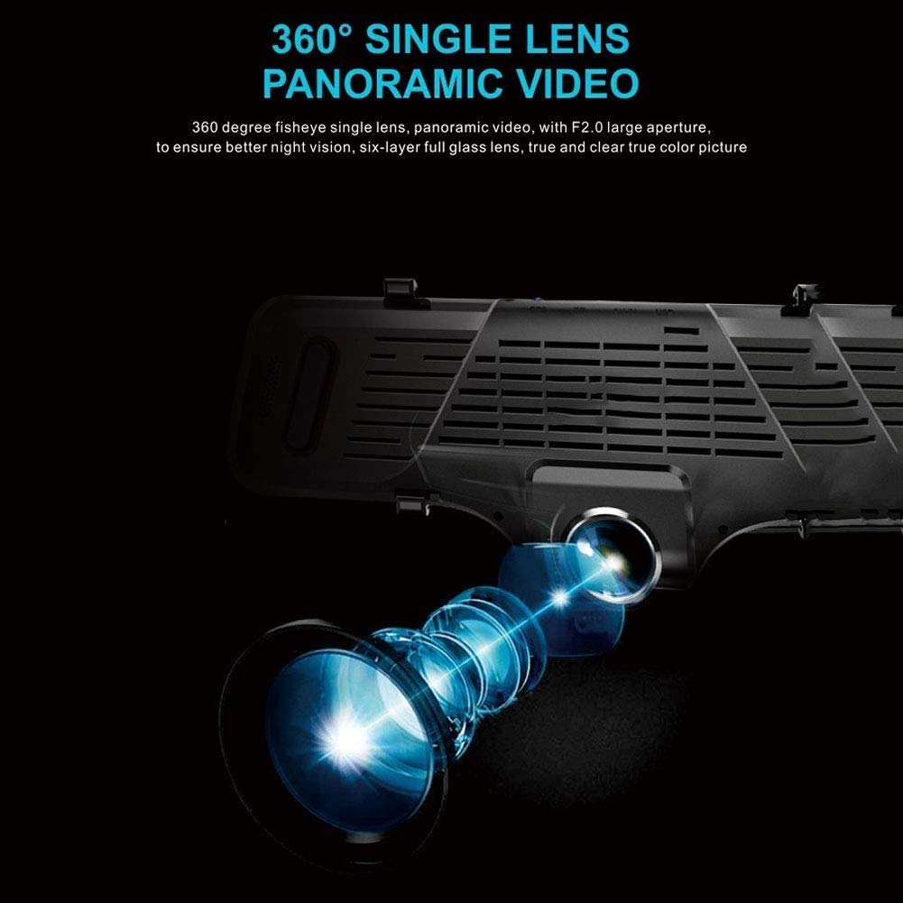 10-Inch 1080P 360° Dual-Lens Dash Camera with GPS and Parking Monitor