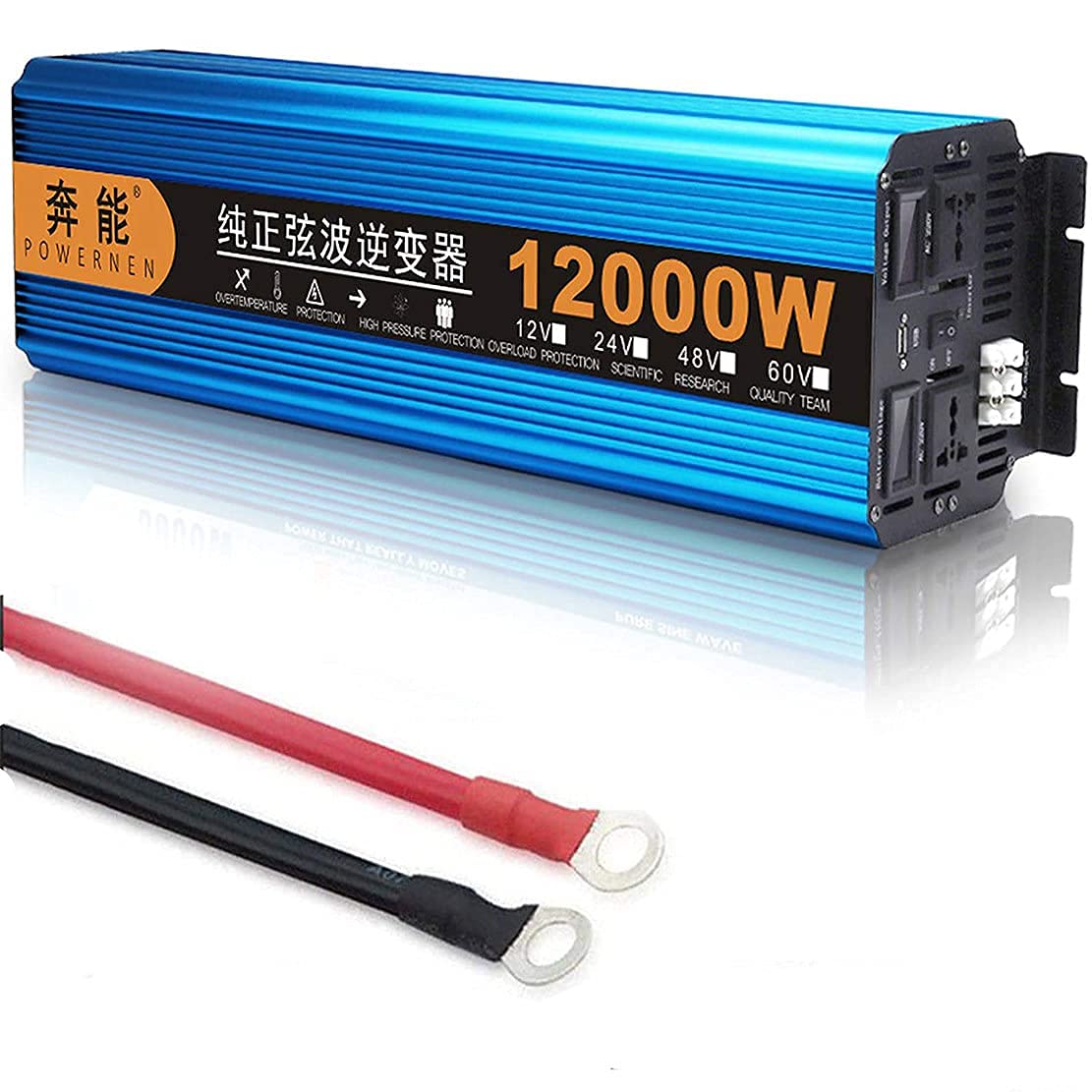Power Inverter 12V 24V DC to 220V AC with USB and AC Outlets