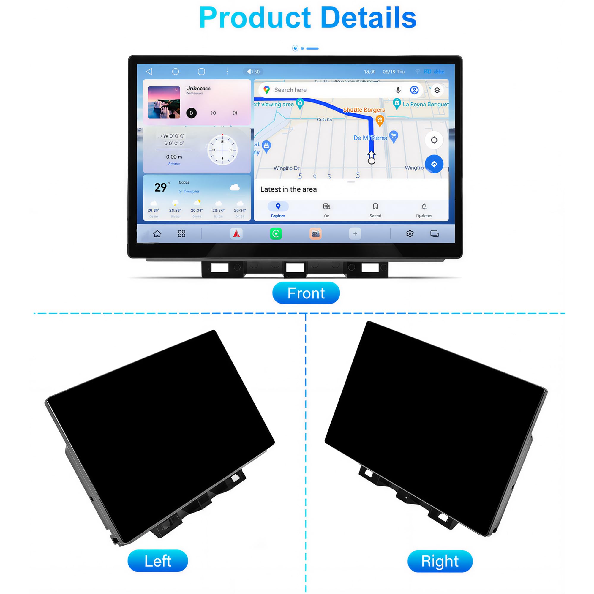 12.9-Inch Android Car Stereo with Wireless CarPlay for Nissan GTR