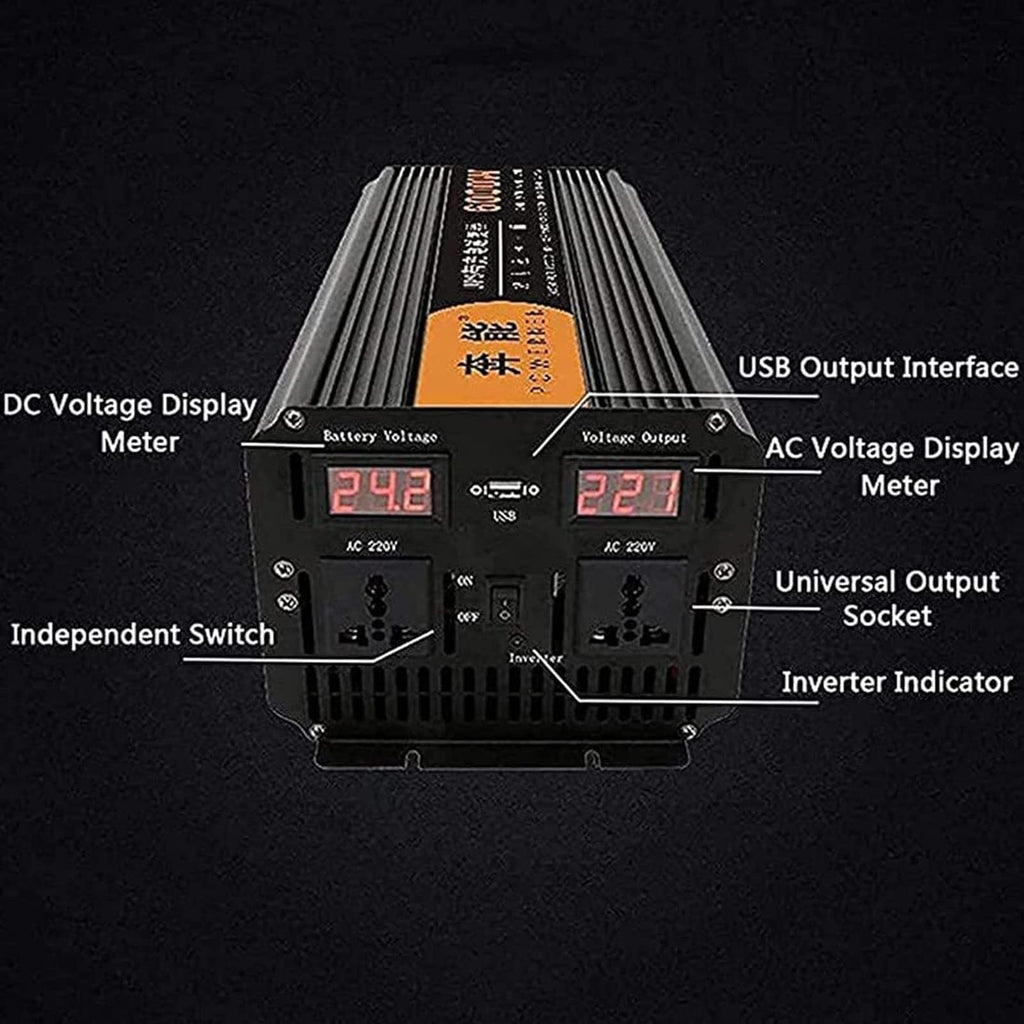 Pure Sine Wave Power Inverter 12V 24V to 110V 220V