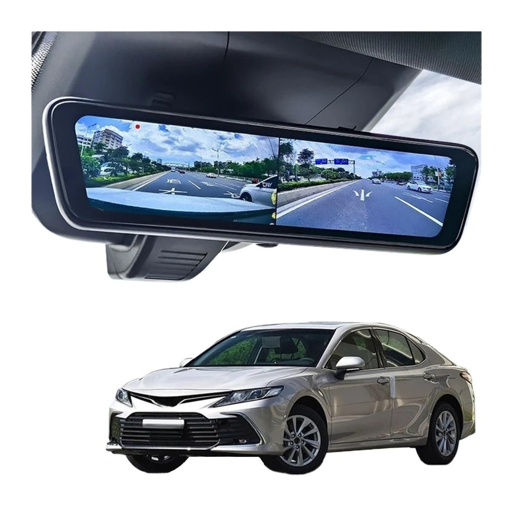 8.2-Inch Streaming Rearview Mirror Dash Camera with 1080P Backup Camera for Toyota Camry