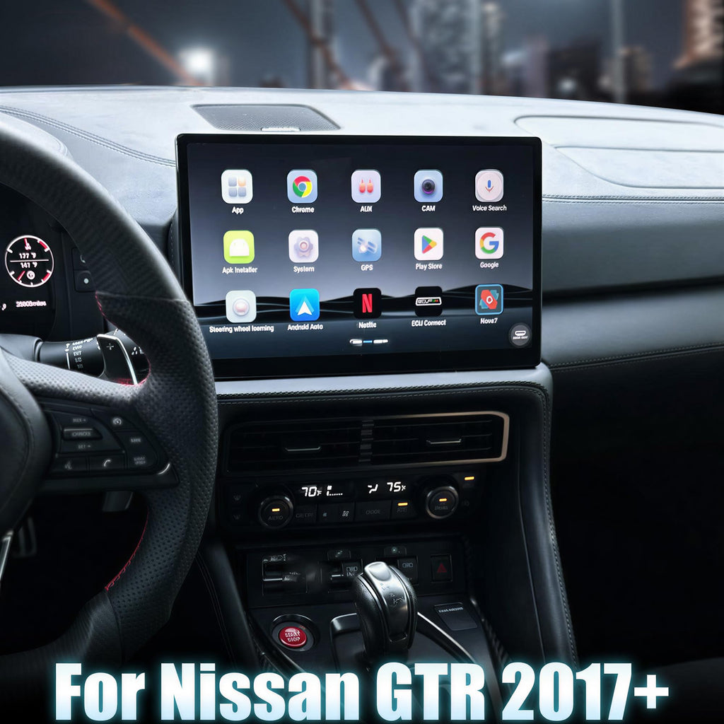 12.9-Inch Android Car Stereo with Wireless CarPlay for Nissan GTR