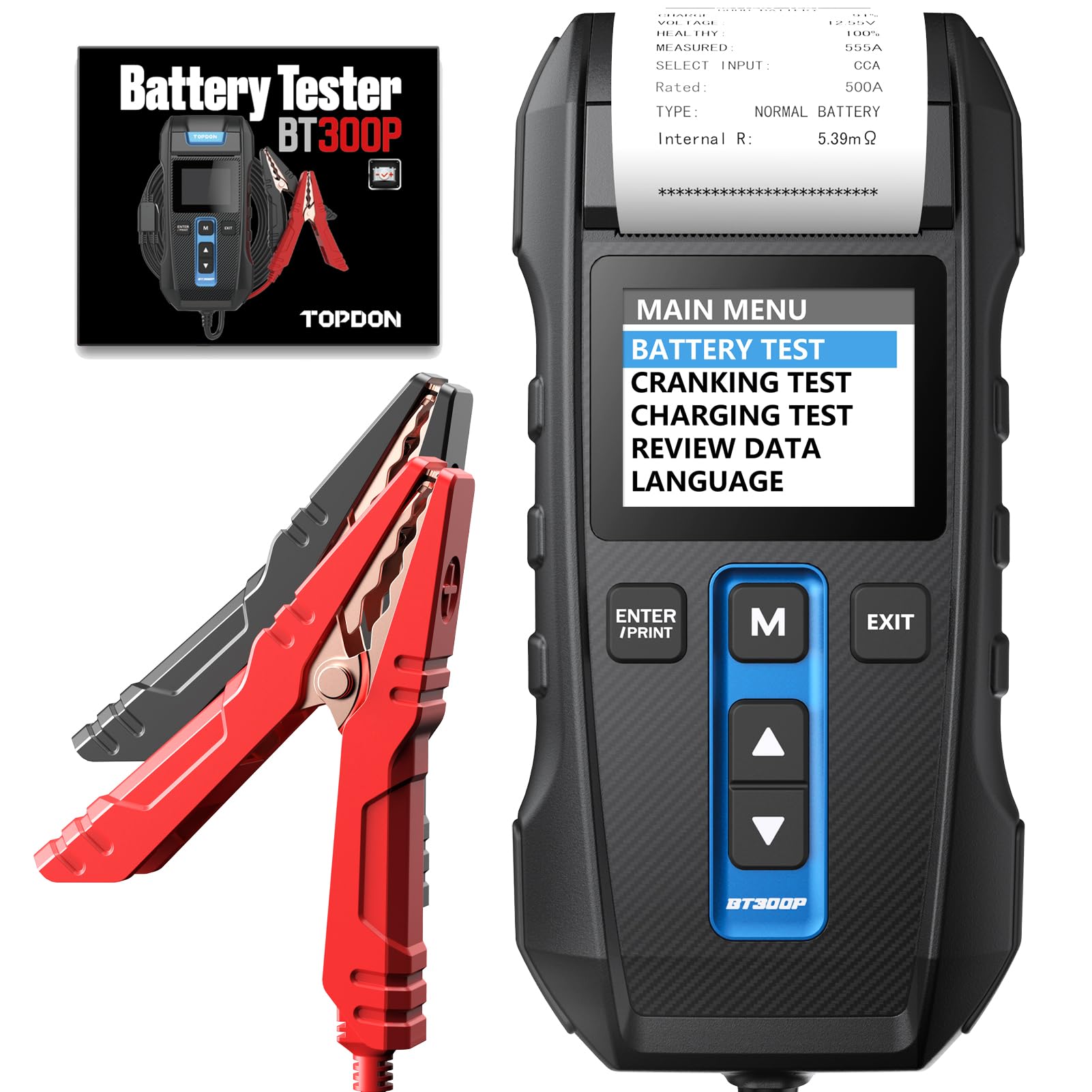 12V 24V Digital Battery Load Tester with Built-In Printer