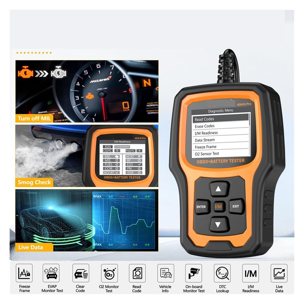 OBD2 Scanner with Battery Tester and Charging System Analyzer