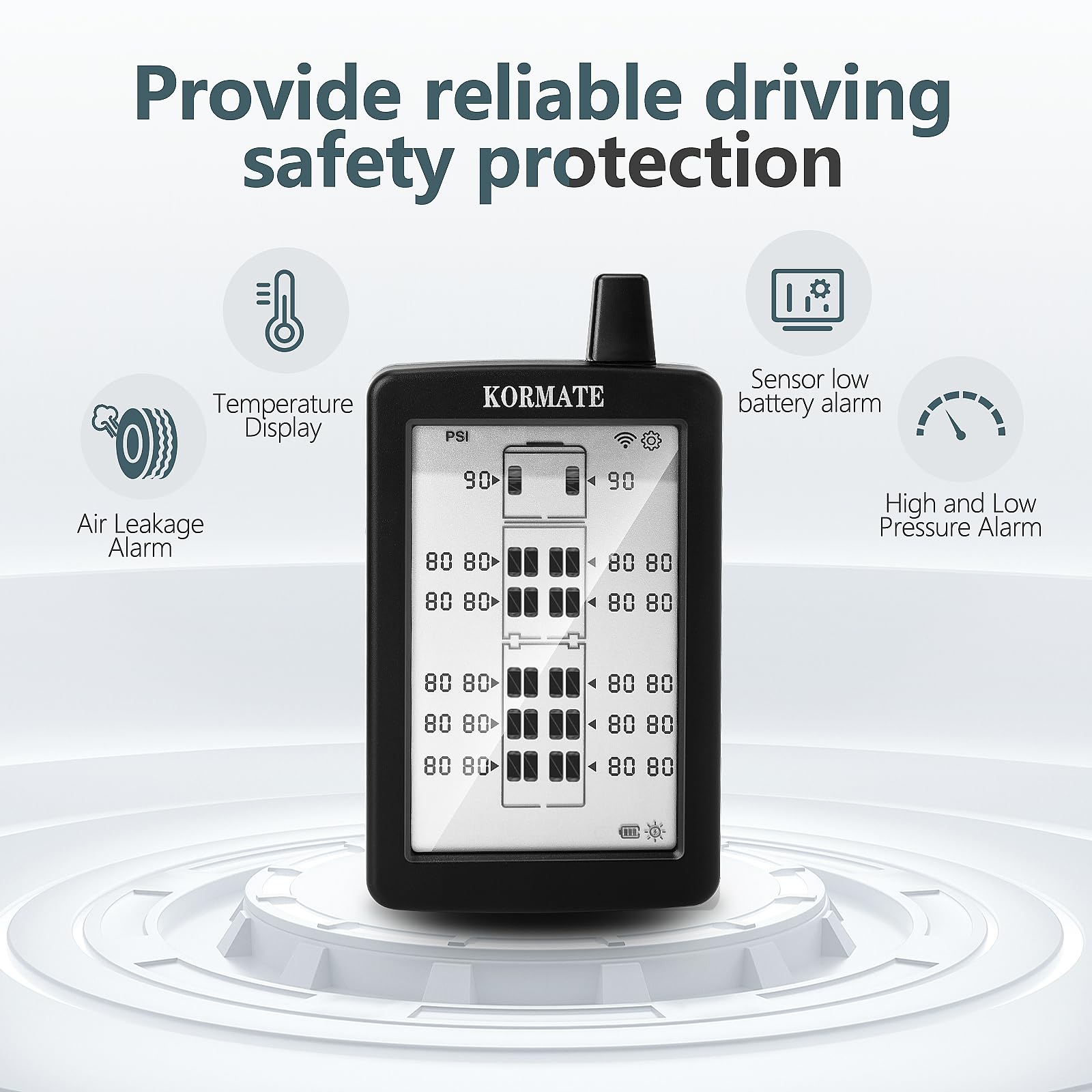 Solar Tire Pressure Monitoring System for RVs Trucks and Trailers