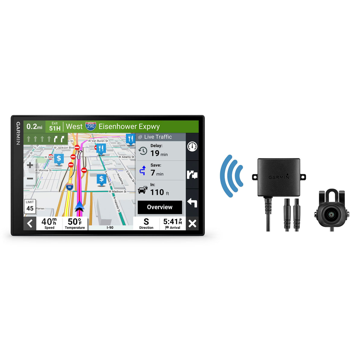 8 Inch Car GPS Navigator with Wireless Backup Camera