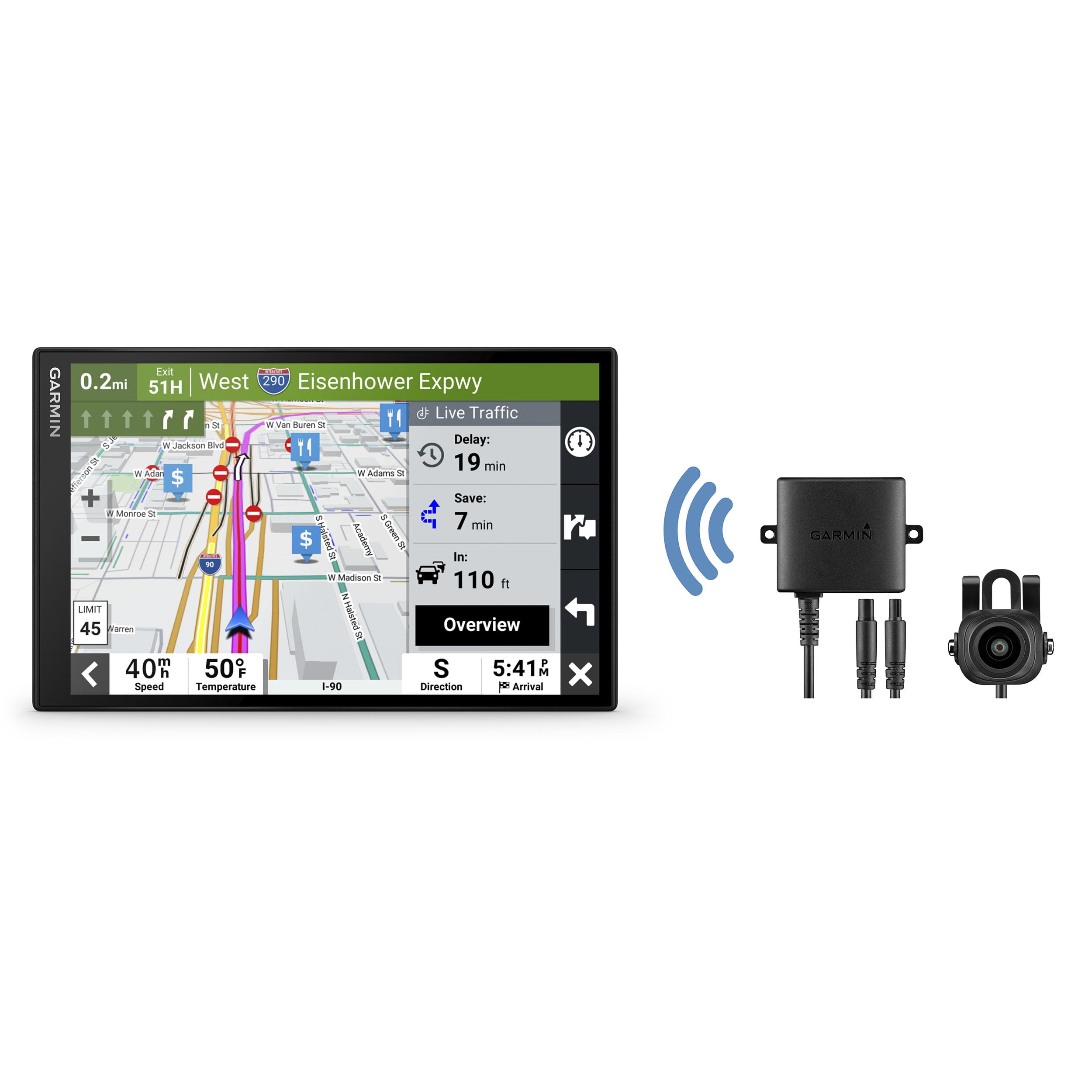 8 Inch Car GPS Navigator with Wireless Backup Camera