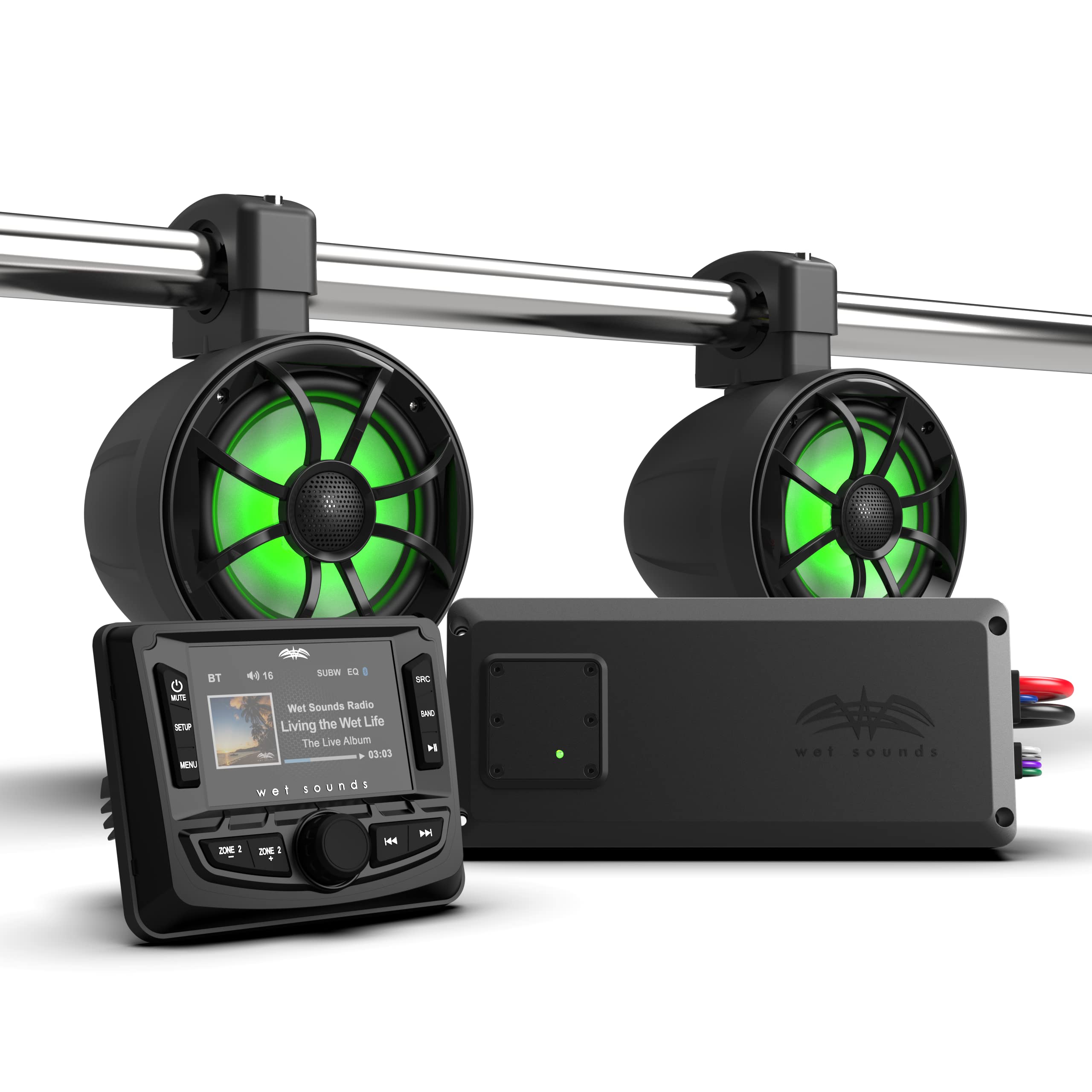 Tower Speaker Package with AM/FM Stereo Receiver and 4-Channel Amplifier
