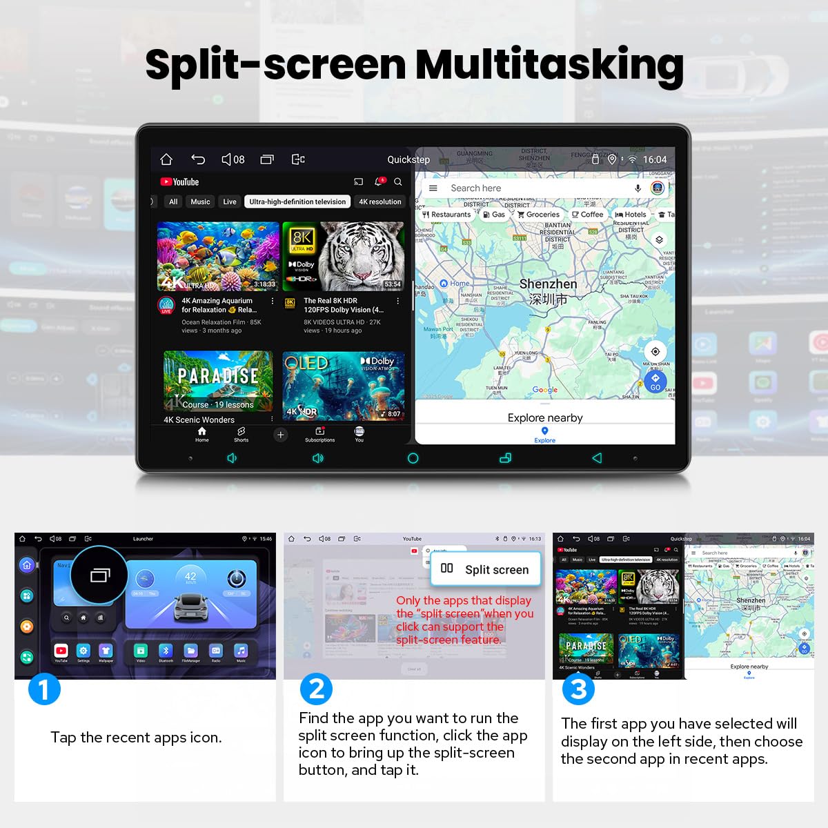 15.1-Inch Android 13 Double DIN Car Stereo with CarPlay Android Auto