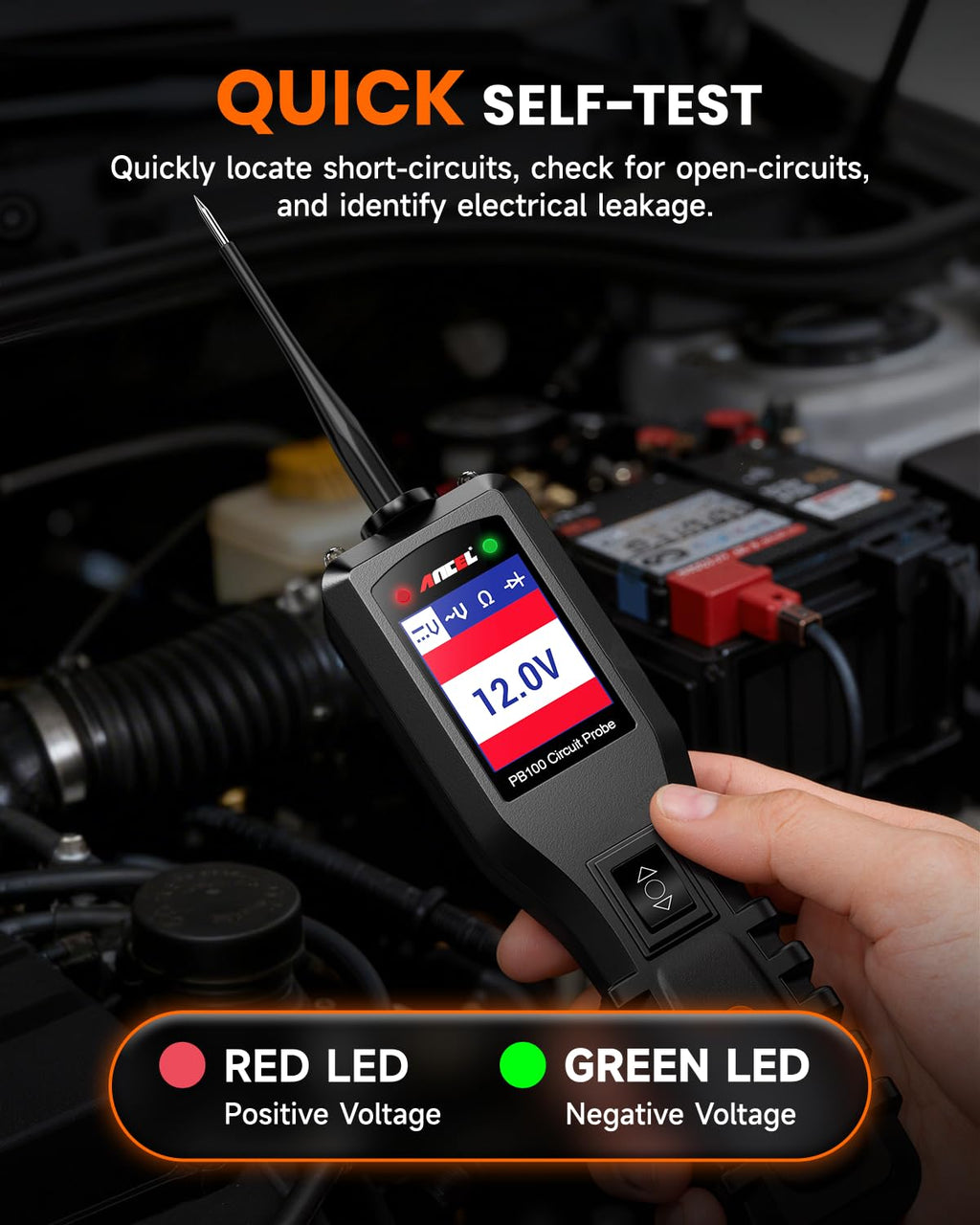 ANCEL AD410 Enhanced OBD2 Scanner + ANCEL PB100 Automotive Power Circuit Probe
