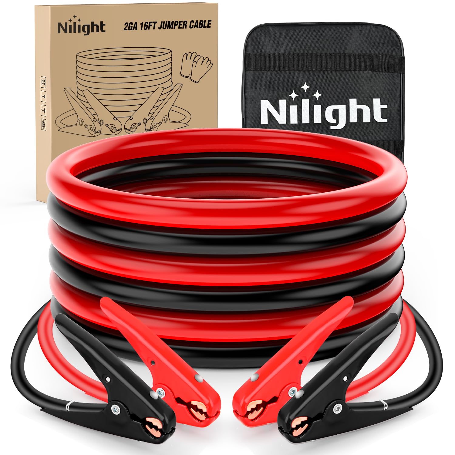Heavy-Duty Battery Jumper Cables with Carrying Bag