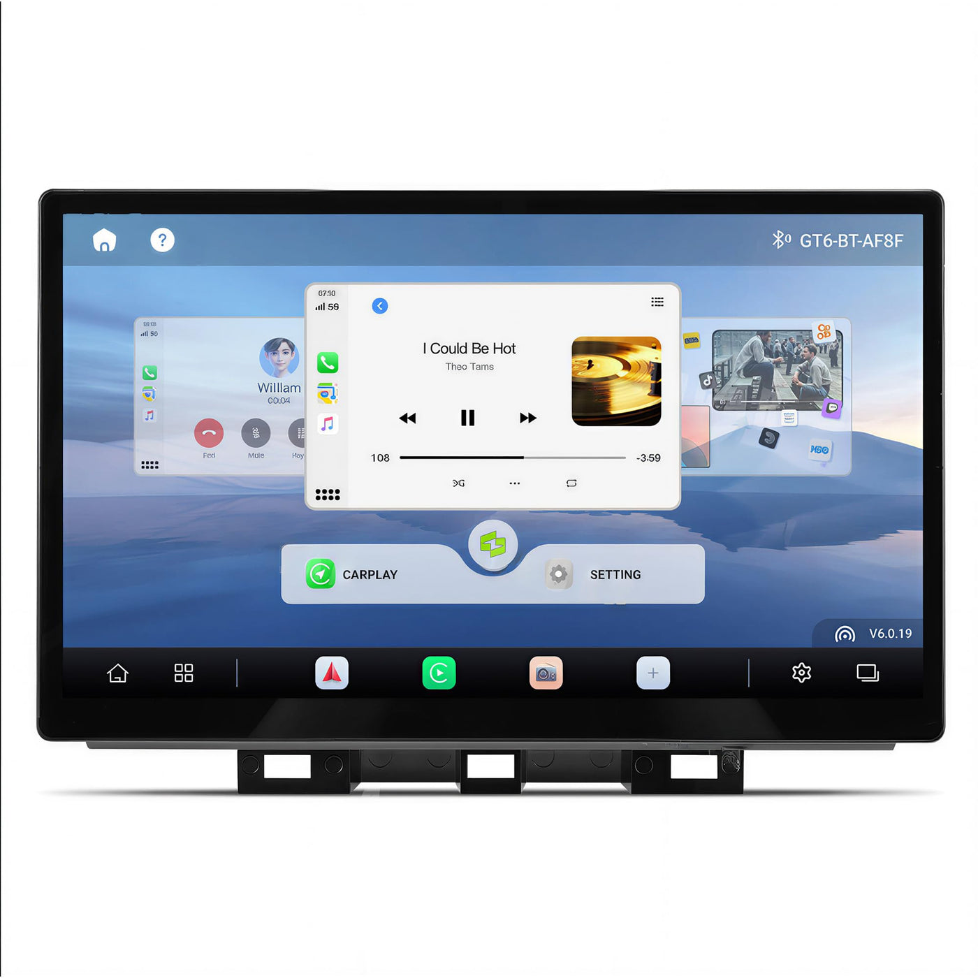 12.9-Inch Android Car Stereo with Wireless CarPlay for Nissan GTR