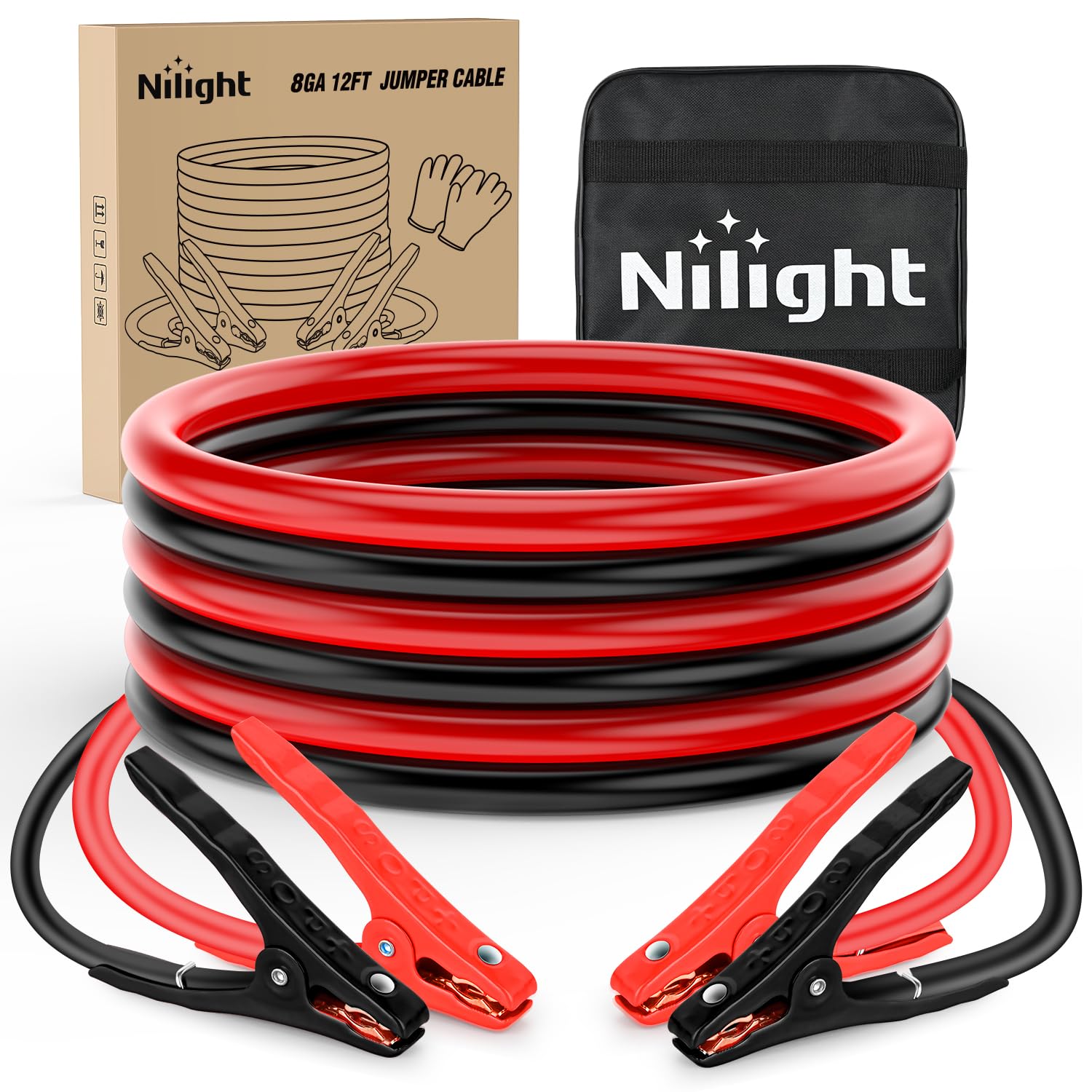 Heavy-Duty Battery Jumper Cables with Carrying Bag