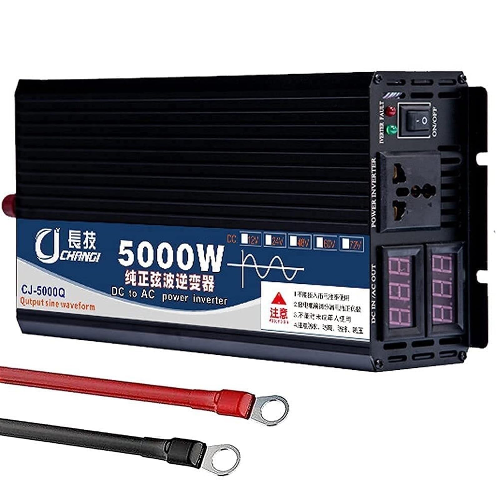 Pure Sine Wave Power Inverter 12V 24V 48V 60V to 110V 220V