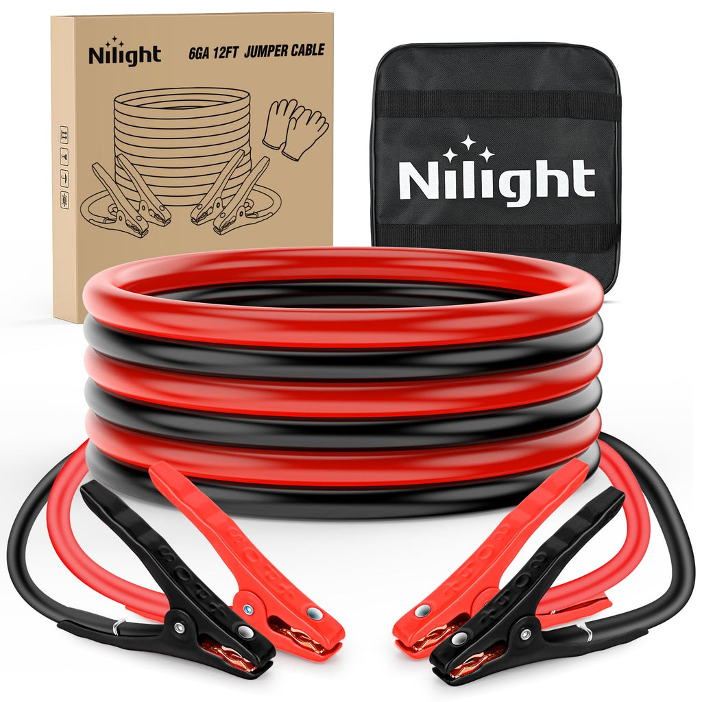 Heavy-Duty Battery Jumper Cables with Carrying Bag