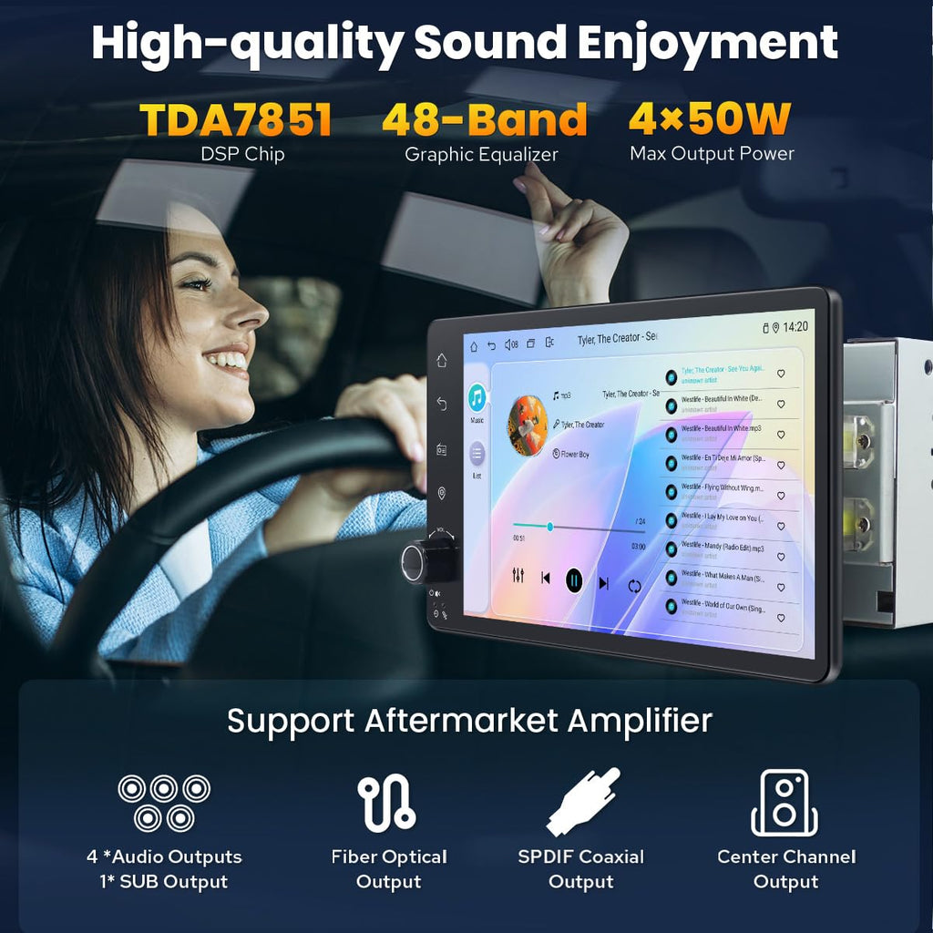 7-Inch Android 13 Double DIN Car Stereo with CarPlay Android Auto