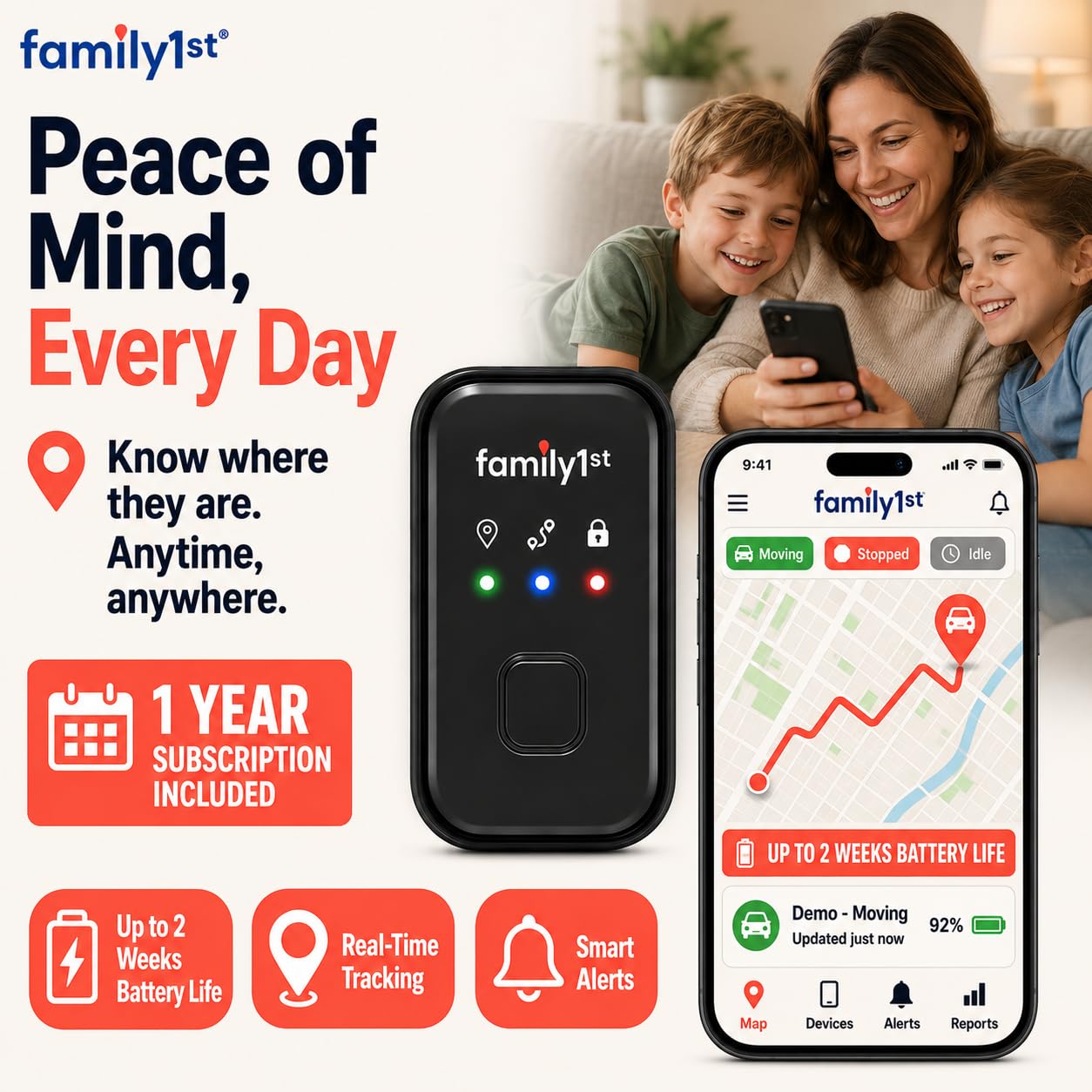Portable GPS Tracker with 1-Year Subscription