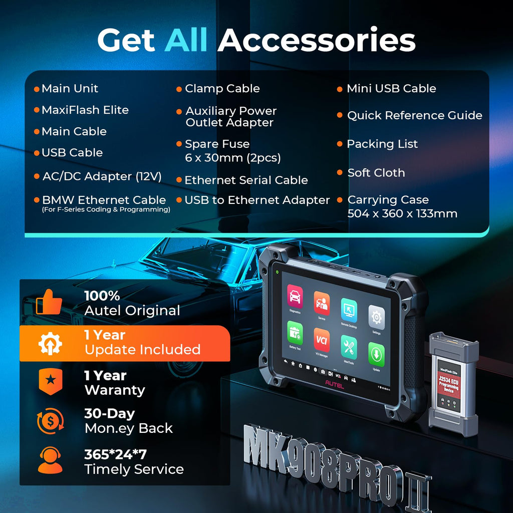 Autel Scanner MaxiCOM MK908 Pro II, J2534 ECU Function as Elite 2 Pro MS909