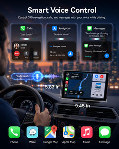 11 Inch Wireless CarPlay and Android Auto Display with 4K Dash Cam and Rear Camera