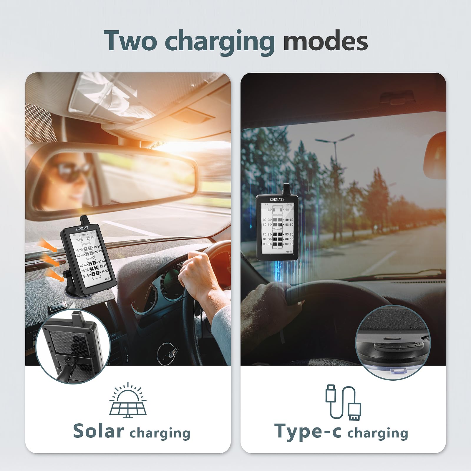 Solar Tire Pressure Monitoring System for RVs Trucks and Trailers