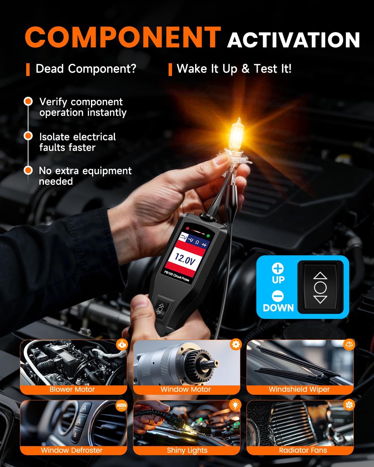ANCEL AD410 Enhanced OBD2 Scanner + ANCEL PB100 Automotive Power Circuit Probe