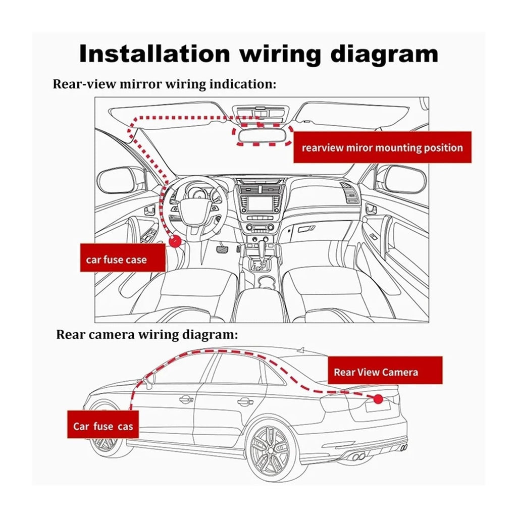 8.2-Inch Streaming Rearview Mirror Dash Camera with 1080P Backup Camera for Toyota Camry
