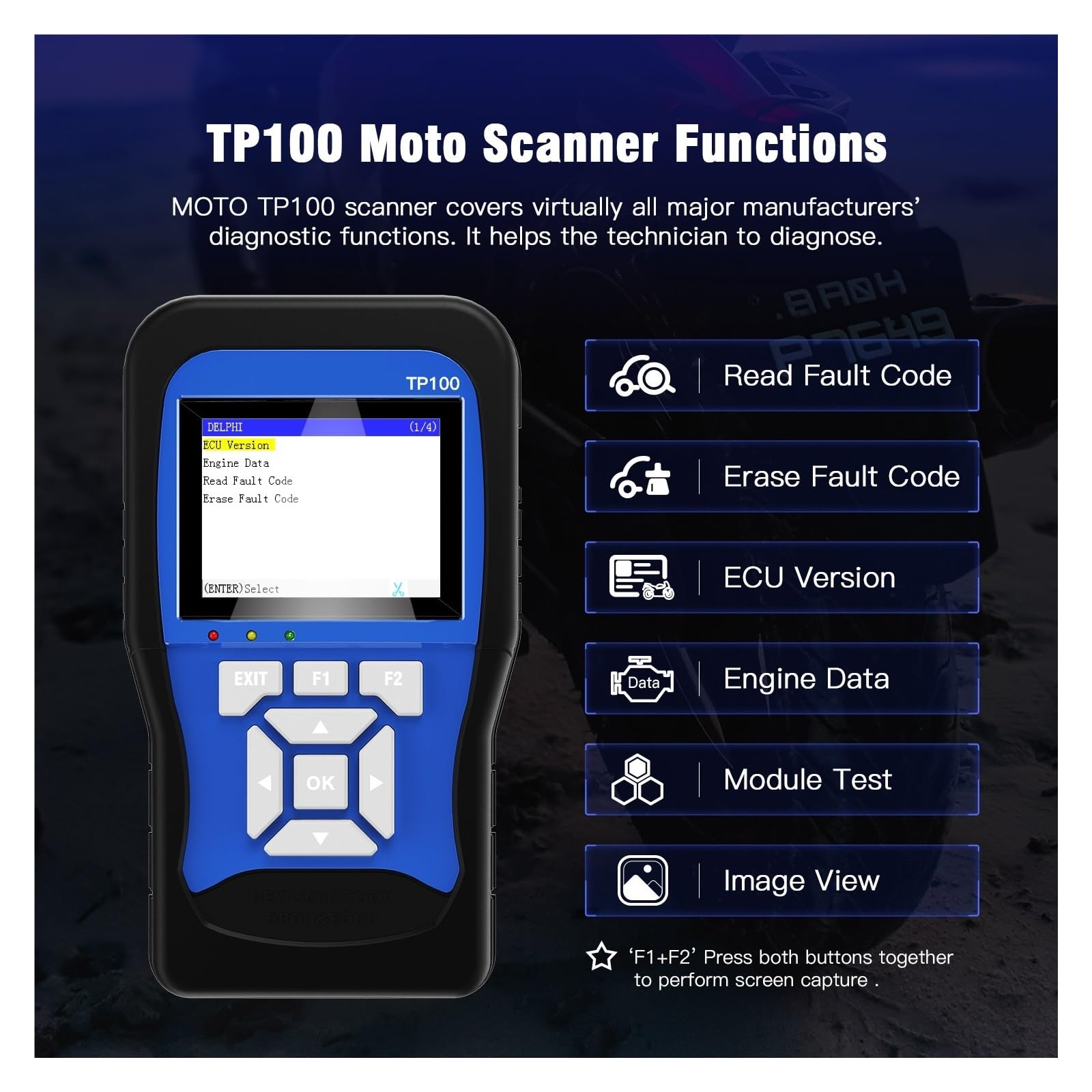 Motorcycle Troubleshooter 12V Battery Tester 2 in 1
