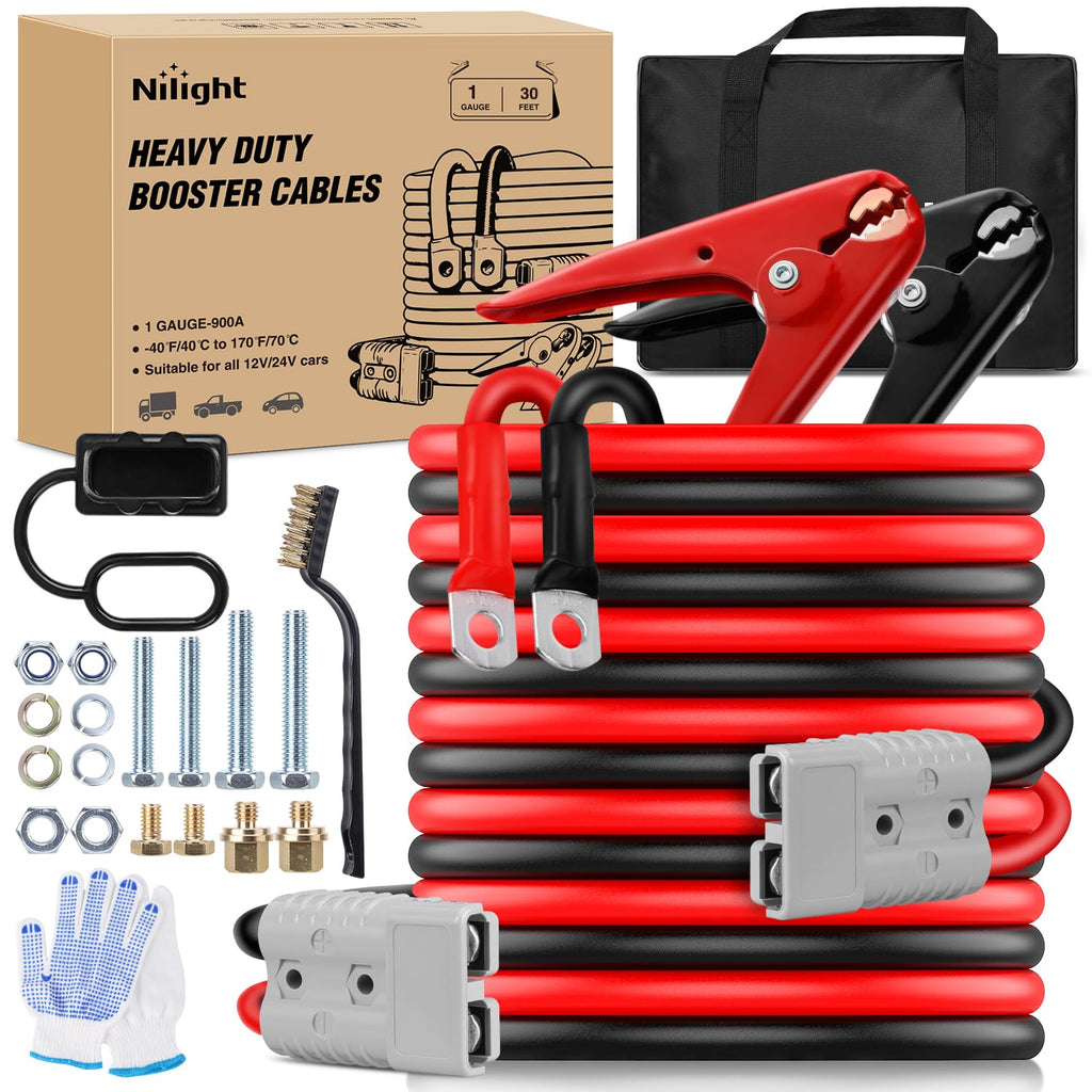 Heavy-Duty Battery Jumper Cables with Carrying Bag