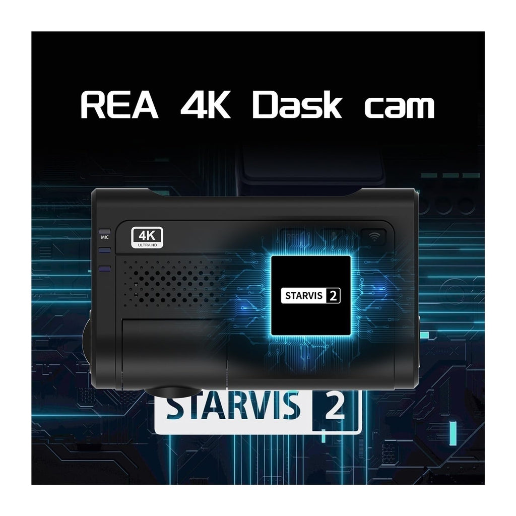 4K Triple-Lens Dash Camera with 2K Rear and Interior Recording