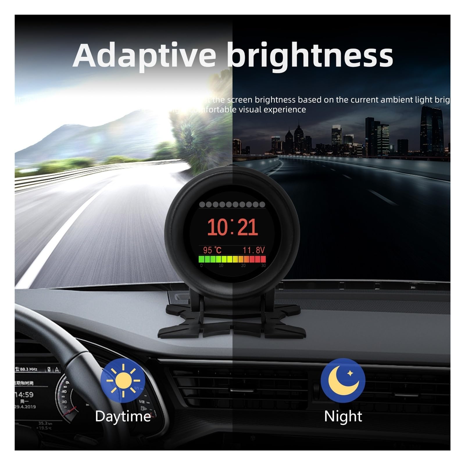 A205 OBD2 Head-Up Display with Digital Speedometer and Multi-Function Gauge