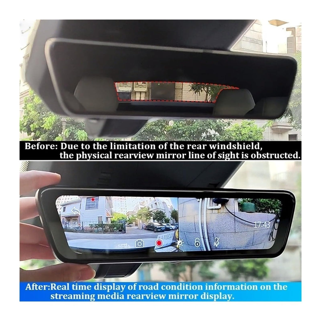 8.2-Inch Streaming Rearview Mirror Dash Camera with 1080P Backup Camera for Toyota Camry