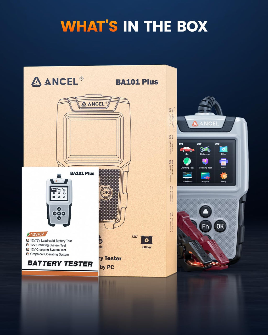 6V 12V 24V Digital Battery Load Tester and Charging System Analyzer