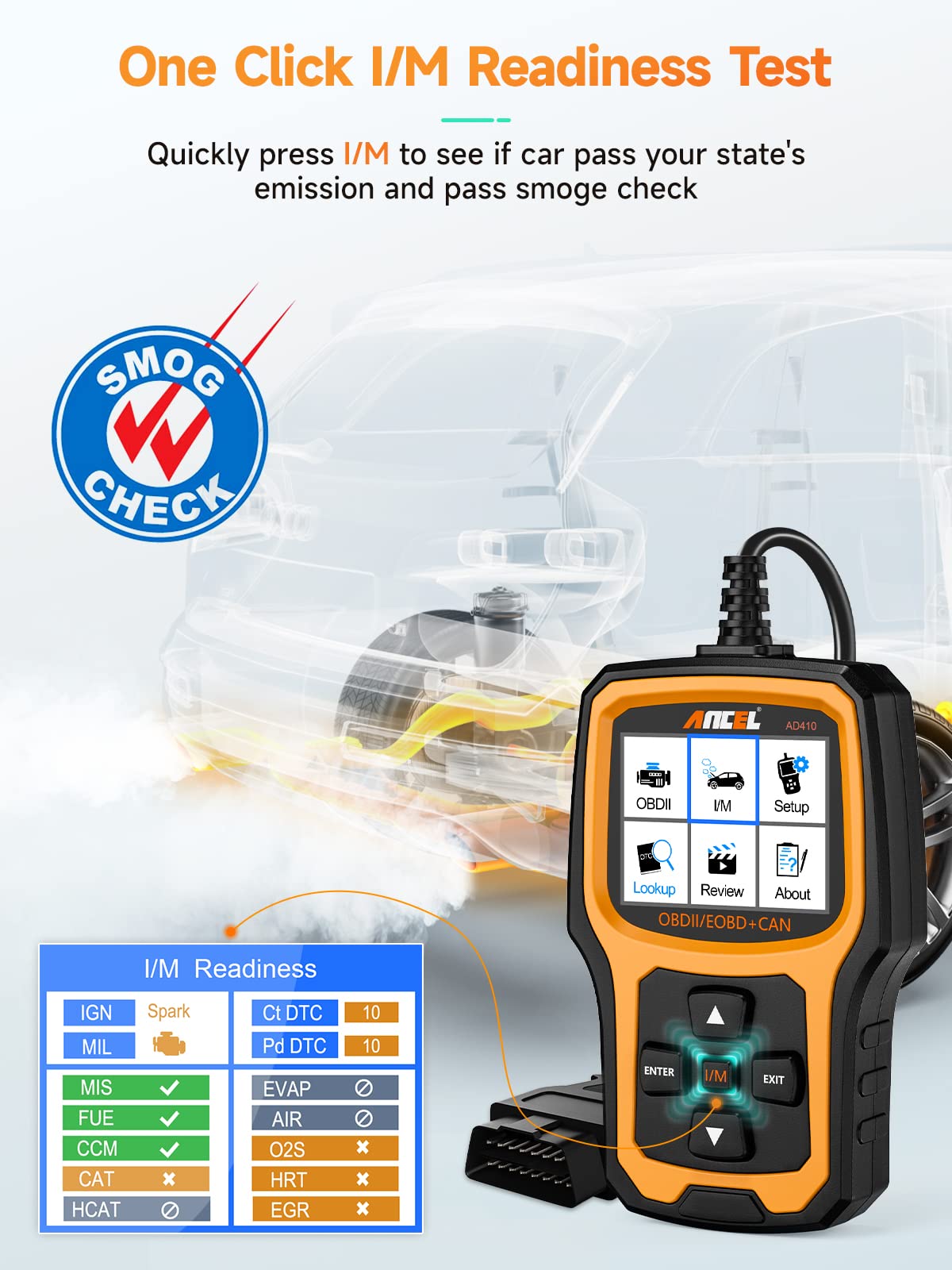 ANCEL AD410 Enhanced OBD2 Scanner + ANCEL PB100 Automotive Power Circuit Probe