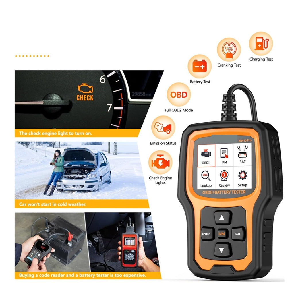 OBD2 Scanner with Battery Tester and Charging System Analyzer