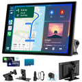 11 Inch Wireless CarPlay and Android Auto Display with 4K Dash Cam and Rear Camera