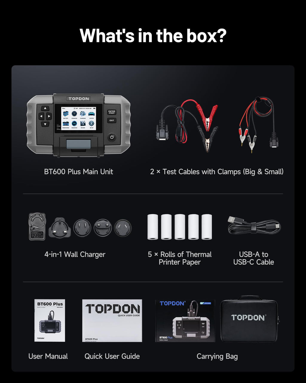 TOPDON BT600 Plus BT20 Car Battery Tester