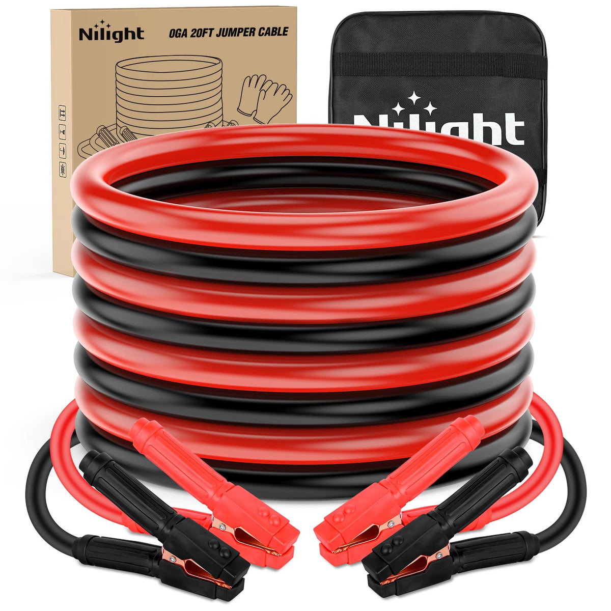 Heavy-Duty Battery Jumper Cables with Carrying Bag