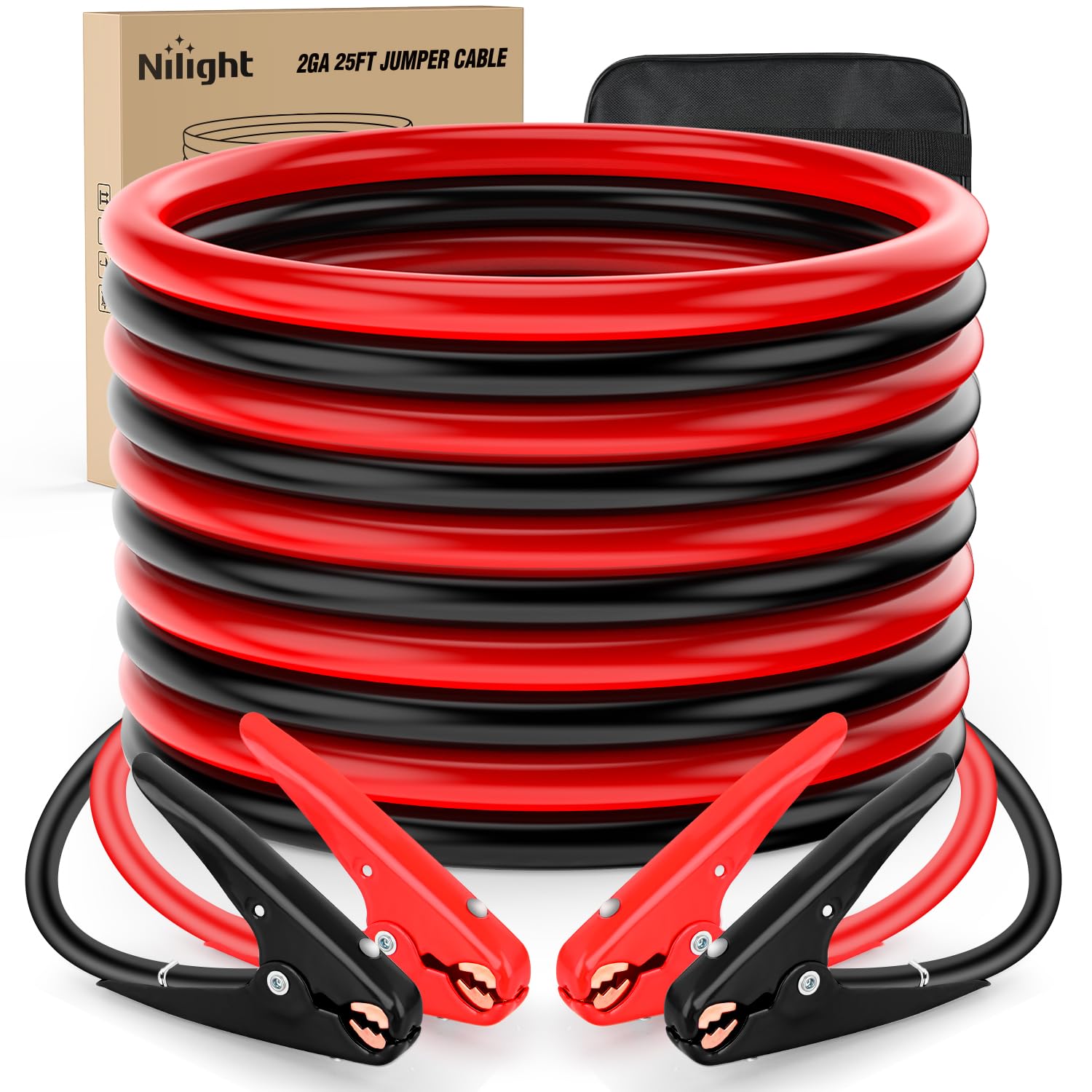Heavy-Duty Battery Jumper Cables with Carrying Bag