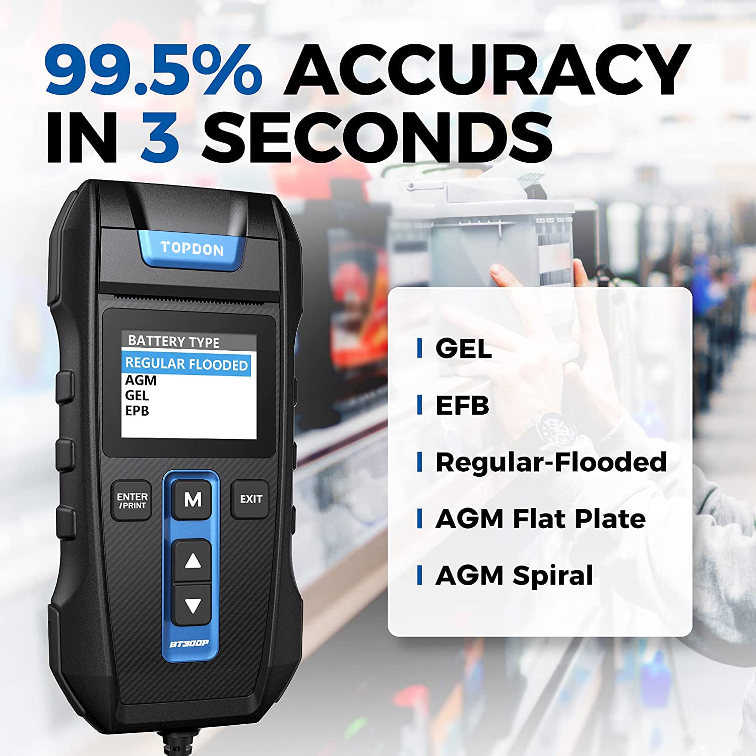 12V 24V Digital Battery Load Tester with Built-In Printer